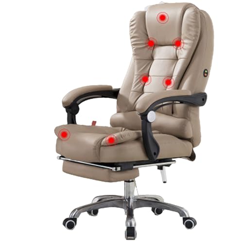 Verstellbarer Chefsessel aus Kunstleder mit Massagefunktion, ergonomischer Bürostuhl mit Fußstütze, mit gepolsterten Armlehnen, for den Einsatz im Homeoffice, geeignet for Büro, Arbeitszimmer usw.(Gra Verstellbarer Chefsessel aus Kunstleder mit Massagefunktion, ergonomischer Bürostuhl mit Fußstütze, mit gepolsterten Armlehnen, for den Einsatz im Homeoffice, geeignet for Büro, Arbeitszimmer usw.(Gra von DGHNBMGNG