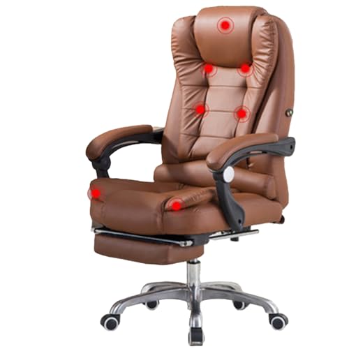 Verstellbarer Chefsessel aus Kunstleder mit Massagefunktion, ergonomischer Bürostuhl mit Fußstütze, mit gepolsterten Armlehnen, for den Einsatz im Homeoffice, geeignet for Büro, Arbeitszimmer usw.(Bro von DGHNBMGNG