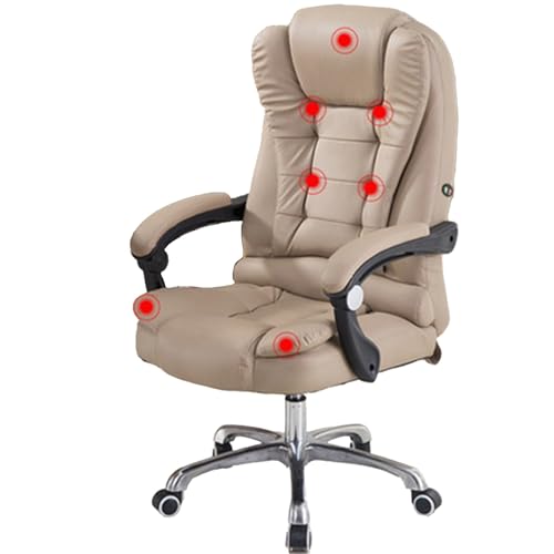 Verstellbarer Chefsessel aus Kunstleder mit Massagefunktion, ergonomischer Bürostuhl mit Fußstütze, mit gepolsterten Armlehnen, for den Einsatz im Homeoffice, geeignet for Büro, Arbeitszimmer usw.(Gra Verstellbarer Chefsessel aus Kunstleder mit Massagefunktion, ergonomischer Bürostuhl mit Fußstütze, mit gepolsterten Armlehnen, for den Einsatz im Homeoffice, geeignet for Büro, Arbeitszimmer usw.(Gra von DGHNBMGNG