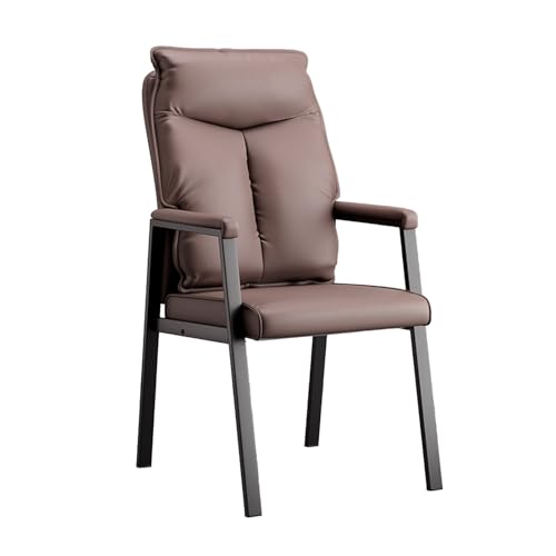 Wartezimmerrezeption, stilvoll und schlicht, Computerstuhl aus Leder mit gepolsterter Armlehne und dickem Sitzkissen, Computer-Gästestuhl mit mittlerer Rückenlehne, ergonomische Büromöbel for den Schr von DGHNBMGNG