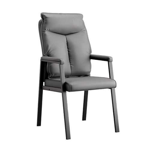 Wartezimmerrezeption, stilvoll und schlicht, Computerstuhl aus Leder mit gepolsterter Armlehne und dickem Sitzkissen, Computer-Gästestuhl mit mittlerer Rückenlehne, ergonomische Büromöbel for den Schr von DGHNBMGNG