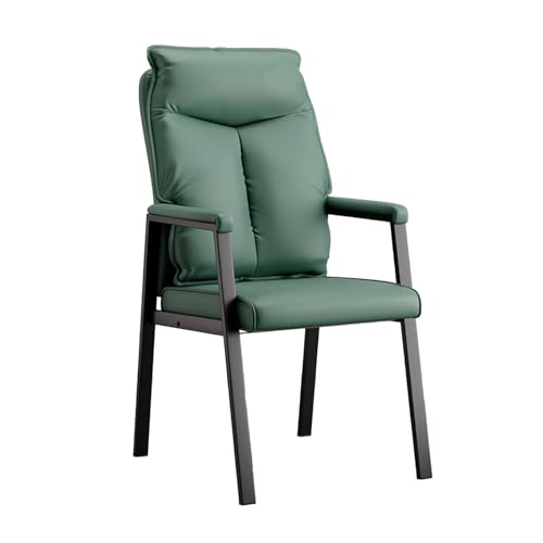 Wartezimmerrezeption, stilvoll und schlicht, Computerstuhl aus Leder mit gepolsterter Armlehne und dickem Sitzkissen, Computer-Gästestuhl mit mittlerer Rückenlehne, ergonomische Büromöbel for den Schr von DGHNBMGNG