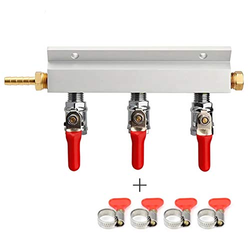 DGHSB 3-Wege-CO2-Gasverteiler-Block-Verteiler mit 7mm-Schlauchblech-Weinbauwerkzeuge von DGHSB