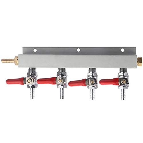 DGHSB 4-Wege-CO2-Gasverteiler-Block-Verteiler mit 7mm-Schlauchblech-Weinbauwerkzeuge von FANPK