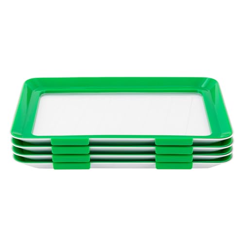 DGJMuu Lebensmittelkonservierung Tablett, 4pcs Aufschnitt-Box Frischhaltedose Lebensmittel Frisch Konservierung Stapelbar Lebensmittel Konservierung Tablett für Lebensmittelkonservierung von DGJMuu