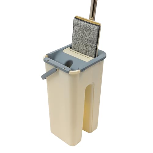 Flach Mopp und Eimer Set, Mikrofaser Bodenwischer mit 10 Wischmopp-Pads Flacher Wischer mit Auswringfunktion für Alle Böden Flach Mopp und Eimer Set, Mikrofaser Bodenwischer mit 10 Wischmopp-Pads Flacher Wischer mit Auswringfunktion für Alle Böden von DGJMuu