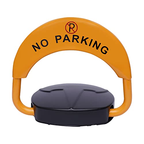 Parkplatzsperre Elektrisch Gelb mit 30M Fernbedienung, Klappbar und Automatik Parkpfosten, für Antikollision, Remote Control Automatic Alarm von DGJMuu