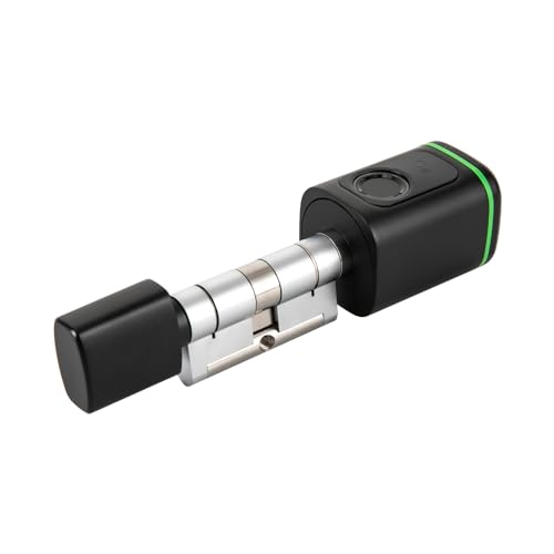 Türschloss Fingerabdruck, Elektronisches Türschloss Haustür Code Smart Lock SchließZylinder 60mm Elektronisches Türschloss Haustürschloss mit RFID, App, Bluetooth, Tasten Smart Türschloss (schwarz) von DGJMuu