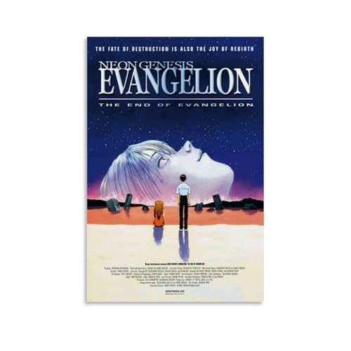 DGJSFC Neon Genesis Evangelion Ölgemälde-Poster, Wandkunst, Poster, Leinwand, Gemälde, Dekoration, moderne Kunstdekoration, Zuhause, Schlafzimmer, ästhetisch, ungerahmt, 60 x 90 cm von DGJSFC