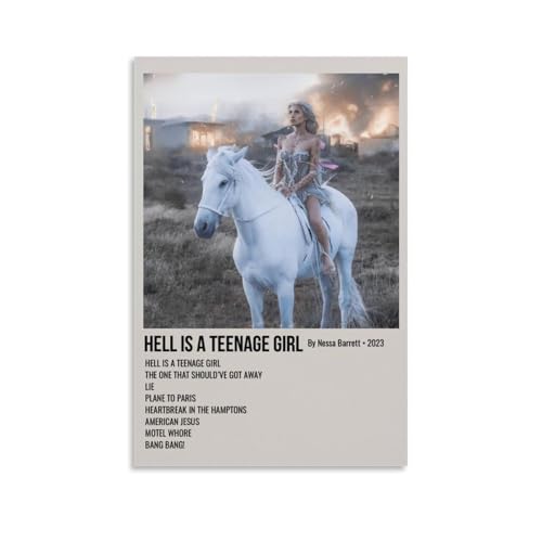 DGJSFC Nessa Barrett Ölgemälde-Poster mit Aufschrift "Hell Is A Teenage Girl", Wandkunst, Poster, Leinwand, Gemälde, Dekoration, moderne Kunstdekoration, Zuhause, Schlafzimmer, ästhetisch, ungerahmt von DGJSFC