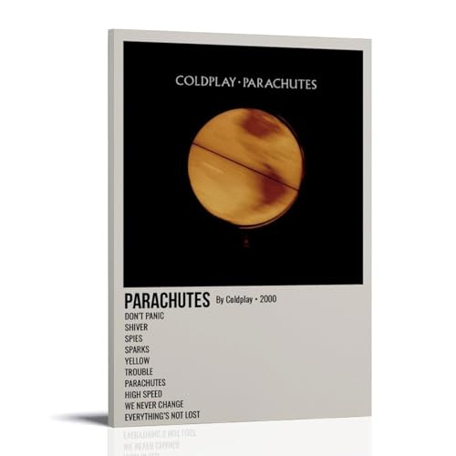 DGJSFC Ölgemälde-Poster, Motiv: Fallschirme, Coldplay, Poster, Leinwand, Gemälde, Dekoration, moderne Kunst, Dekoration, Zuhause, Schlafzimmer, ästhetisch, Rahmenstil, 50 x 75 cm von DGJSFC