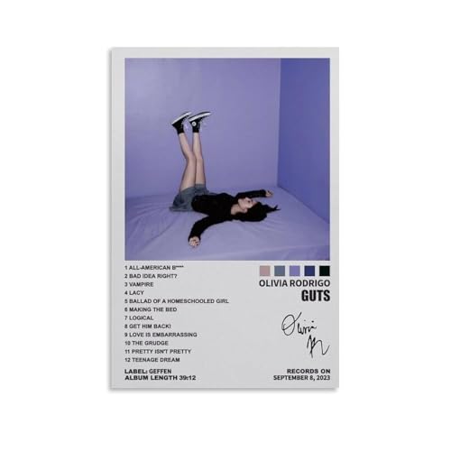 DGJSFC Olivia Rodrigo Guts Ölgemälde-Poster, Wandkunst, Poster, Leinwand, Gemälde, Dekoration, moderne Kunstdekoration, Zuhause, Schlafzimmer, ästhetisch, ungerahmt, 20 x 30 cm von DGJSFC