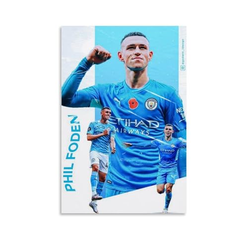DGJSFC Phil Foden Ölgemälde-Poster, Wandkunst, Poster, Leinwand, Gemälde, Dekoration, moderne Kunstdekoration, Zuhause, Schlafzimmer, ästhetisch, ungerahmt, 50 x 75 cm von DGJSFC