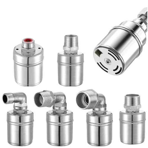 1/2 3/4 1Inch 304 Stainless Steel Floating Ball Valve Automatic Water Level Control Valve Auto Shut Off Ball for Water Tank/Pool(1/2",Upper Water Inlet) von DGLASKRWY