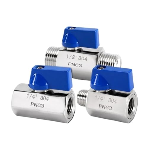 1/8 1/4 3/8 1/2 3/4 1 BSP Weiblich Männlich 304 316 Edelstahl Sanitär Mini Ball Ventil Homebrew Mit Blau Griff Lebensmittel Grade(3/4",NPT_FEMALE_SUS316L) von DGLASKRWY