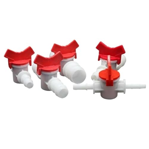 1 Stücke Kunststoff 4mm 6mm 8mm 10mm 12mm 16mm 20mm PVC-Schlauchanschluss Zweiwege-Kunststoff-Kugelhahn Aquarium-Garten-Mikrobewässerungsanschluss(12-10mm) von DGLASKRWY