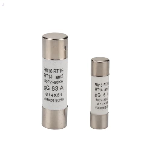 20PCS RO15 Sicherung RT18 19 Keramik Sicherung Rohr 10X38mm 14X51mm 500V 1A 2A 3A 4A 5A 6A 8A 10A 16A 20A 25A 32A Keramik Sicherung Core(RO15(10X38mm),16A) von DGLASKRWY
