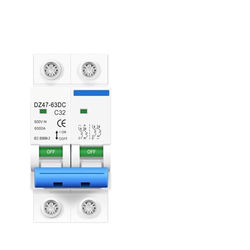 2P 500V DC Miniatur Circuit Breaker 10A 16A 20A 25A 32A 40A 63A DC MCB for Photovoltaik PV Solar System(25A) von DGLASKRWY