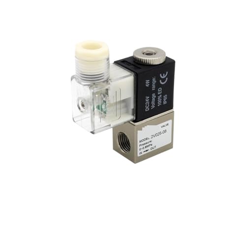 2V025-08 2V025-06 Normally Open 2 Way 2 Position Air Solenoid Valve Fluid Control Valve 1/4 1/8 DC12V 24V AC220V 110V(Green,2V025-06NO DC24V) von DGLASKRWY
