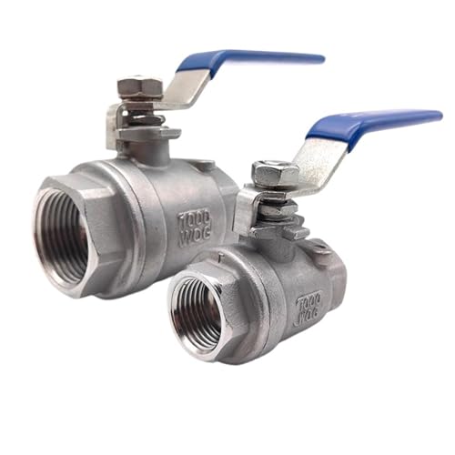 304 316L Stainless Steel Two-piece Ball Valve BSPT 1/4"3/8"1/2"3/4"1"2" Internal Thread Full Bore Valve Homemade Water Oil Gas(1-1/2",SS304) von DGLASKRWY