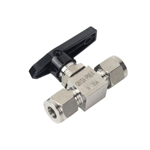 304 Edelstahl-Kugelhahn Mit Ferrule, Außendurchmesser 3, 4, 6, 8, 10 Mm, For Durchgangsplattentyp, Stahlrohr, Kupferrohr, Luftquellenschalter(6.35mm OD) von DGLASKRWY