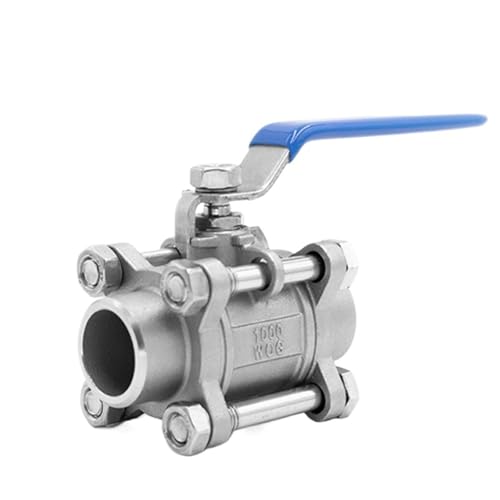 304 Stainless Steel Three Piece Ball Valve 1/2 3/4 Screw Thread Internal Thread Water Pipe Welding Valve Switch DN20 25 32 65 80(2",BSP_WELD) von DGLASKRWY