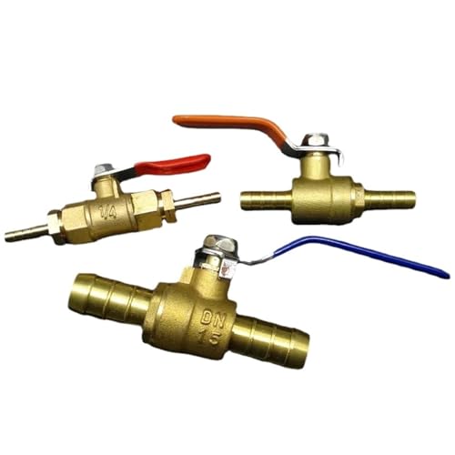4 6 8 10 12 14 16 19 25 32 40 50 Mm Schlauchanschluss Zweiwege-Gerade Messing-Absperrkugelhahn For Kraftstoff, Gas, Wasser, Öl, Luft, Haus Und Garten(25mm Barb) von DGLASKRWY