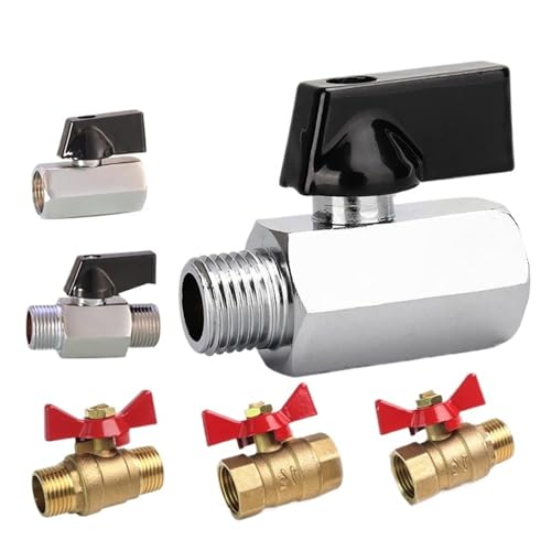 Brass Ball Valve Air Compressor Water Gas Oil Shut Off Valve 1/8" 1/4" 3/8" 1/2" BSP Threaded Mini Male To Female(1/8",MALE_MINI-BLACK) von DGLASKRWY
