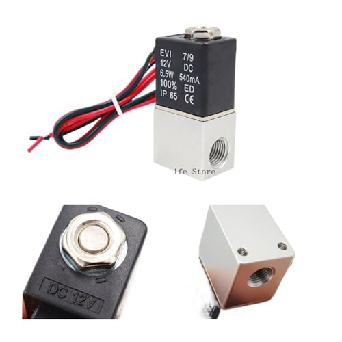 DC 12 V 24 V 110 V 220 V Solenoidventil 1/4 Zoll 1/8 Zoll 2-Wege Normally Closed Direct-acting Pneumatic Valves for Water Air Gas Hot (1/4 Zoll, 24 V) von DGLASKRWY