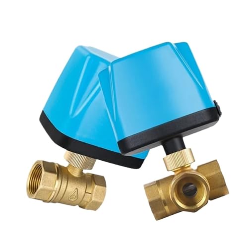 DC12V-24V Oder AC220V Elektrischer Messing-Kugelhahn, 3-Draht-2-Steuerung Elektrischer Kugelhahn 2-Wege, 3-Wege DN15 DN20 DN25 DN32 DN40 DN50(DN50,AC220V_3-WAY) von DGLASKRWY