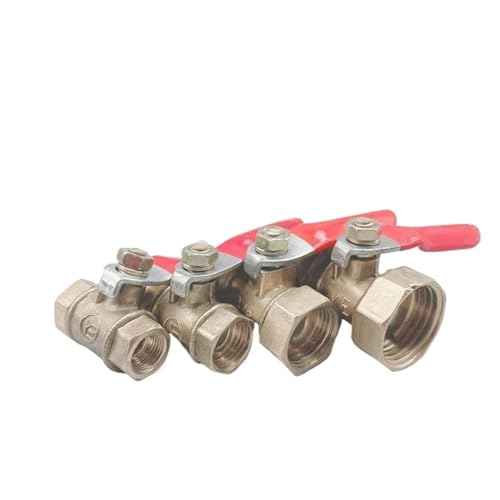 Messing-Kugelhahn 1/4'' 3/8'' 1/2'' Innengewinde-Kugelhahn Messing-Verbindungsstück Kupferrohrverschraubung Kupplungsadapter(3/8") von DGLASKRWY