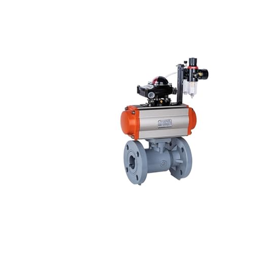 PVC-C Pneumatischer Flanschkugelhahn Chemischer Vollkunststoffkugelhahn CPVC Industrieventil(DN25 single acting) von DGLASKRWY