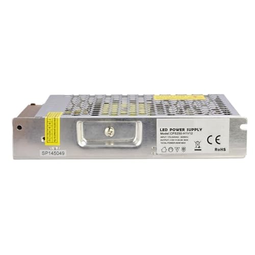 Power Supply 12V 20A 250W LED Driver Power Adapter Switching 220V to 12V Lighting Aluminum Ultra Thin (12V DC_250W_WITH NO) von DGLASKRWY