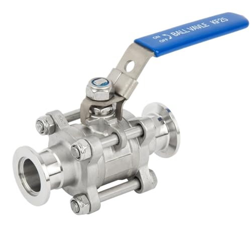 SS304 Vakuum-Kugelhahn NW NW25 Kugelhahn Dreiteilig KF Kugelhahn Abschließbarer Griff KF16/25/40/50(KF40 1850g) von DGLASKRWY