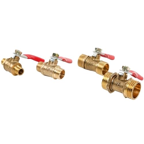 Sanitärarmaturen Männlich 1/8'' 1/4" 3/8'' 1/2'' Männlich BSPT Volle Anschlüsse Messing-Kugelhahn Zweiwegeanschluss Luft-Wasser-Gas-Kugelhahn(1/8") von DGLASKRWY