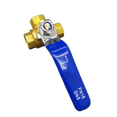 Ventile Dreiwege-Kugelhahn T-Typ Dreiwege-1-Zoll-Kugelhahn Kupfer-Kugelhahn L-förmig Kupfer Heimwerker(DN8 T type) von DGLASKRWY