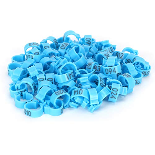001 100 nummerierte Vogelbeinbänder 8mm Geflügel Identifizieren Ringe Accessoire Tauben Tauben Fuß Ring Clip Bird Bein Ring Clip (Blau) von DGLDCSHUAI