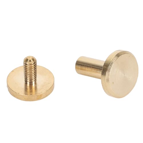 50 Set Messing Bindung Nieten runde flache Kopfschlitzschraube für Lederstoffriemenbeutel (10x8mm) von DGLDCSHUAI
