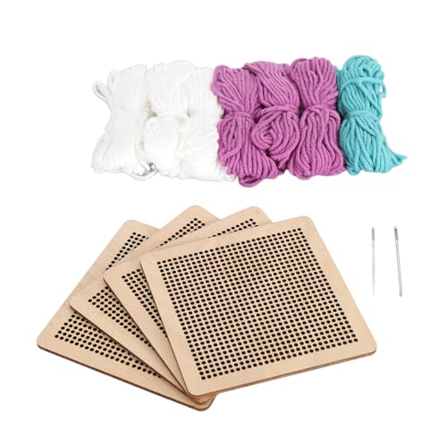 Blumennadelpoint Craft Kit Set für Cross -Stitch -Anfänger Hausgebrauch (Lila) von DGLDCSHUAI