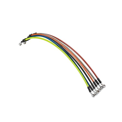 Auto-Bremsleitungen 40cm-80cm Motorrad Modifikation Bremsschlauch Scheibenbremse Ölleitung Bremse Stahlkehle Bremsleitung(Orange 50cm) von DGOINGPI