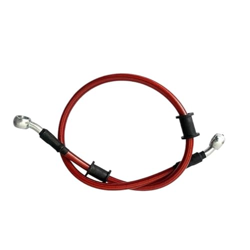 Auto-Bremsleitungen Länge 40cm-150cm Hydraulischer Bremsschlauch Universal Bremsschlauchleitung Stahlbremskabel Banjokopf beidseitig 28°(Red 50cm) von DGOINGPI