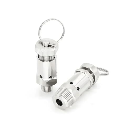 Sicherheitsventil Wasser-Druckventil 1/4 "3/8" 1/2 "BSPT Männlich 0,5 1 2 3-10 Bar Einstellbar 304 Edelstahl Sanitär Frühling Druck ventil Luft Kompressor(1/2",BSPT MALE_0.5 BAR FIXED) von DGOINGPI