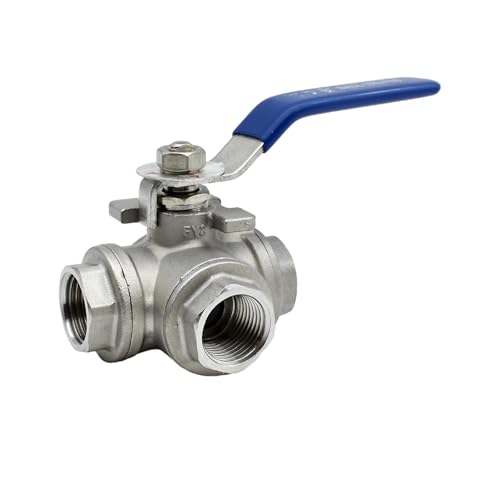 Sicherheitsventil Wasser-Druckventil 304 316 Edelstahl Dreiwege-Kugelhahn 1/4“-2” BSP Innengewinde Vollanschluss T/L-Anschluss Anschluss für Wasser und Gas(1-1/4",SUS304_L TYPE) von DGOINGPI