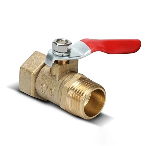 Sicherheitsventil Wasser-Druckventil Messing-Kugelhahn klein 1/8" 1/4" 3/8" 1/2" Innen-/Außengewinde Ventilanschluss Rohrverschraubung Kupplungsadapter(1/4") von DGOINGPI