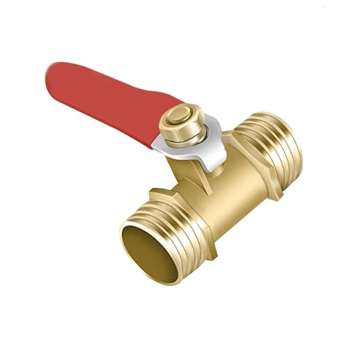 Sicherheitsventil Wasser-Druckventil Messing-Kugelhahn mit rotem Griff und Außengewinde 1/4"3/8"1/2" Zoll (5er-Pack) Kann Flüssigkeiten und Gase ablassen(1l2) von DGOINGPI