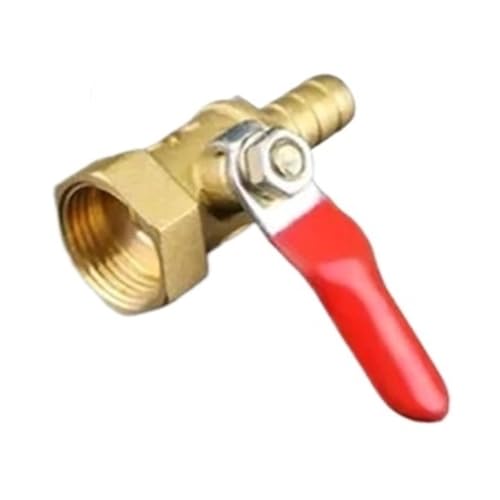 Sicherheitsventil Wasser-Druckventil Messing Wasser Öl Luft Gas Kugelhahn Rohr Armaturen Pneumatische Stecker Controller Griff 6-12MM Schlauch Barb Inline(1/4",C) von DGOINGPI