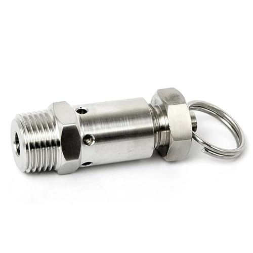 Sicherheitsventil Wasser-Druckventil SS304 Überdruckventile 1/4" 1/2" Außendruck 0,5-10Bar Mini-Entlüftungsventile NPT/BSPT Außen(1I2inch 133g,BSPT_0.5 BAR) von DGOINGPI