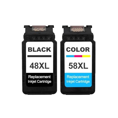 DGRRWDBN Überholte Tintenpatronenkartusche kompatibel mit PG48 CL58 PG48XL CL58XL Kompatibel mit E408 E418 E468 E478 E488 E4280 Drucker(1SET 2PCS) von DGRRWDBN