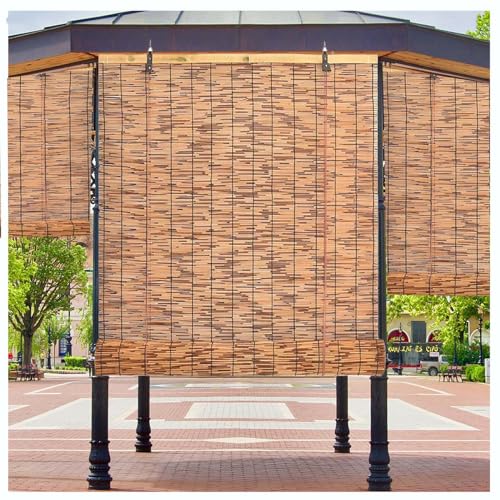 Bambusrollo Rollo Bambus Retro Schilf Vorhang, Bambus Raffrollo Sonnenschutz Sichtschutz Rollo,Verkohlung Seitenzugrollo Vorhang, für Türen Fenster Terrasse,Anpassbar,50x65cm/19.7x25.6in(WxH) von DGSFES