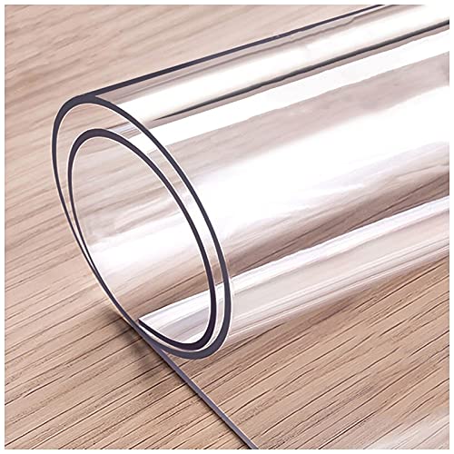 DGSFES Glasklar Folie 1mm Bodenschutzmatte Bürostuhlunterlage Wunschmaß Transparente Tischdecke Tischschutz für Parkett Fliesen Korkboden Laminat Hartboden(Size:60x120cm/24x47in) von DGSFES